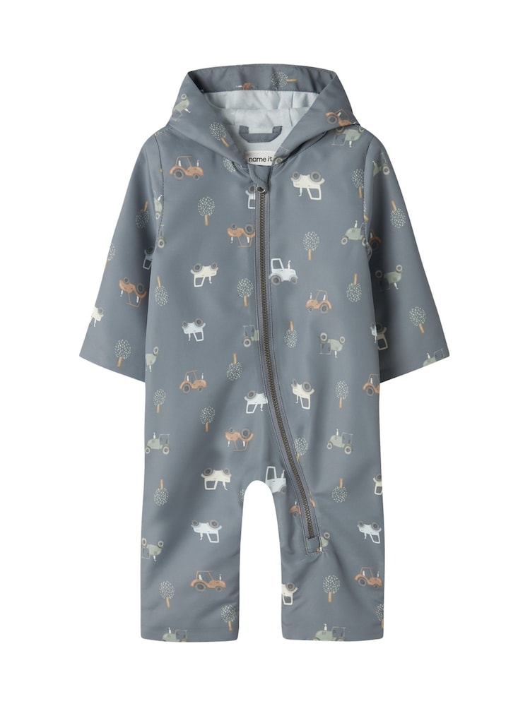 Name It Grey Tractor Waterproof Pramsuit - Image 1 of 5