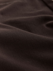 Chocolate Brown Wrap Waist Jersey Denim Wide Leg Trousers - Image 6 of 7