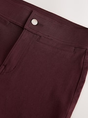 Burgundy Red Flare Leg Denim Jersey Leggings - Image 7 of 7