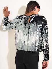 Friends Like These Silver Premium Disc Sequin Top - Image 5 of 6