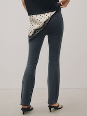 Teal Blue Jersey Bootcut Leggings - Image 4 of 8