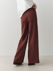 Терракота - Front Seam Jersey Wide Leggings - 6суретінің 3 суреті