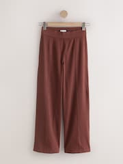 Терракота - Front Seam Jersey Wide Leggings - 6суретінің 4 суреті