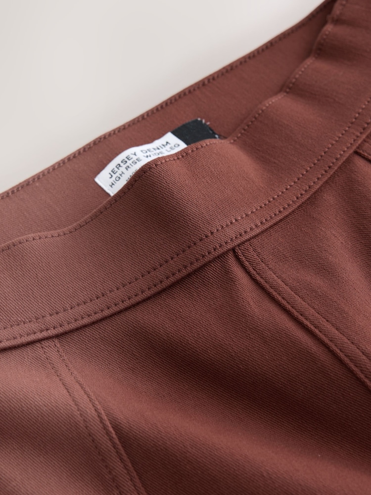 Терракота - Front Seam Jersey Wide Leggings - 6суретінің 6 суреті Терракота - Front Seam Jersey Wide Leggings - 6суретінің 6 суреті