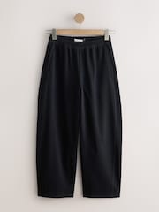 Black Barrel Leg Denim Jersey Trousers - Image 6 of 8