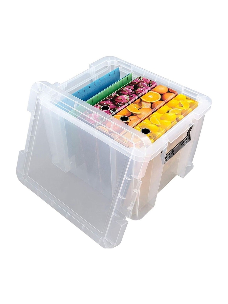 Whitefurze Clear Stackable Set of 6 Multiple Size Storage Boxes - Image 2 of 5