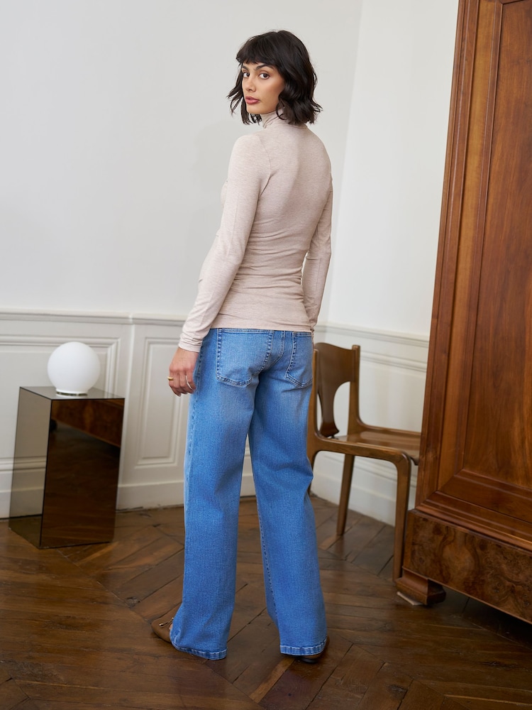 Seraphine Black & Oatmeal Maternity & Nursing Long Sleeve Roll Neck Top 2 Pack - Image 7 of 7