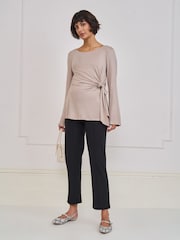 Seraphine Neutral Maternity Tie Detail Top - Image 2 of 4