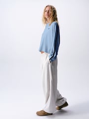 self. Powder Blue Long Sleeve Side Stripe T-Shirt - Image 3 of 4