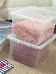 Whitefurze Set of 2 Clear 40cm Storage Boxes - Image 1 of 3