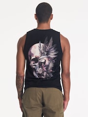 שחור - Religion גופייה בהדפס גולגולת באפקט צבעי מים - תמונה 2 מתוך 5