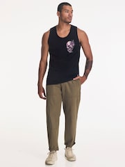 שחור - Religion גופייה בהדפס גולגולת באפקט צבעי מים - תמונה 5 מתוך 5