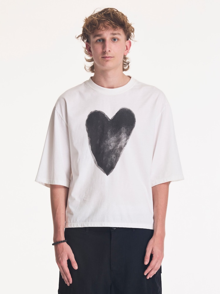 Religion White Heart Crop T-Shirt - Image 1 of 4