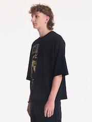 Religion Black Split Stairway Crop T-Shirt - Image 2 of 4