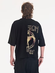 Religion Black Split Stairway Crop T-Shirt - Image 3 of 4
