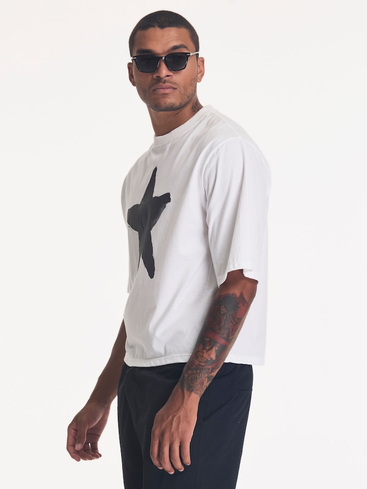 Religion White Star Crop T-Shirt - Image 2 of 4