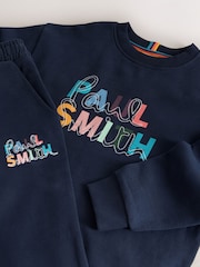 Темно-синій - Paul Smith Junior Graphic Sweatshirt and Joggers Set - Image 11 of 15