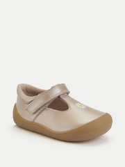 Start Rite Floret Pearlised læder T-bar første gang Sko med margueritterdetaljer - Billede 2 af 6