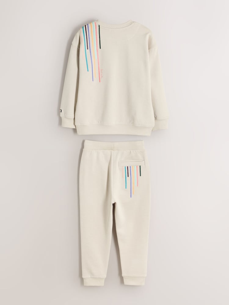 Paul Smith Junior 자수 스트라이프 스웨트셔츠와 조거 팬츠 세트 - 8의 이미지 2