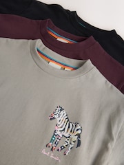 Paul Smith Junior Black/Grey/Burgundy Graphic T-Shirts 3 Pack - Image 7 of 9
