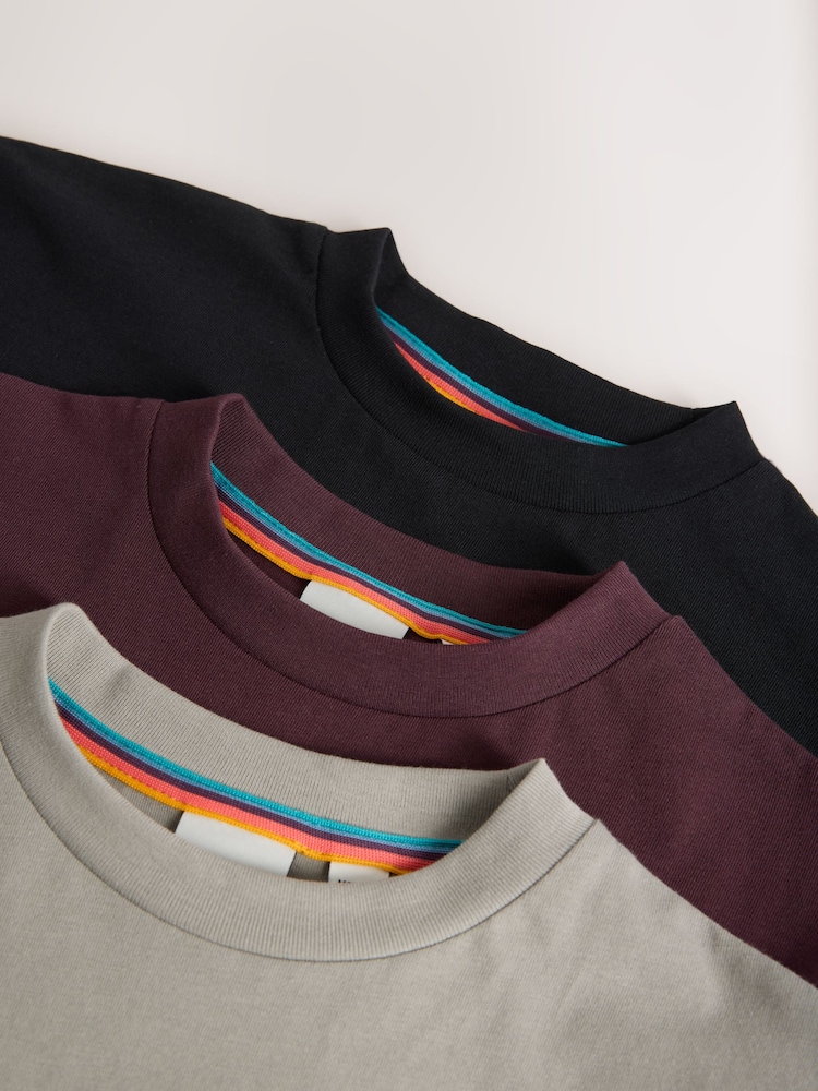Paul Smith Junior Black/Grey/Burgundy Graphic T-Shirts 3 Pack - Image 9 of 9