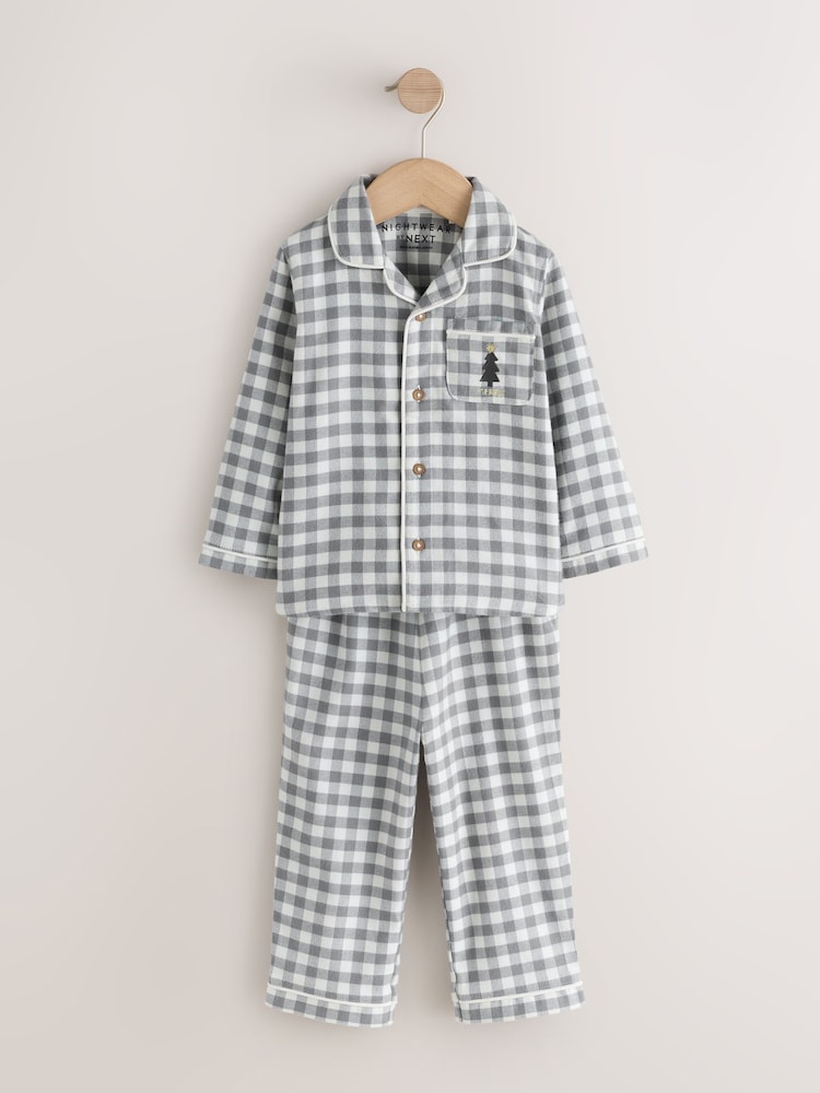 Grey/Ecru Check Christmas Matching Family Pyjamas (9mths-16yrs) - Image 1 of 4