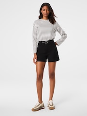Spanx Black Stretch Twill Shorts - Image 1 of 4