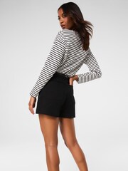 Spanx Black Stretch Twill Shorts - Image 2 of 4