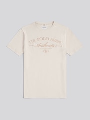 Neutralna boja - U.S. Polo Assn. Grafička majica Arch Script - Slika 5 od 7