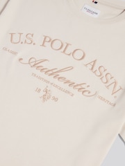 Neutralna boja - U.S. Polo Assn. Grafička majica Arch Script - Slika 7 od 7