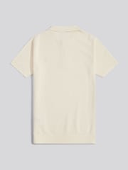 U.S. Polo Assn Cream Moss Stitch Knit Polo Shirt - Image 2 of 3