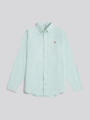 U.S. Polo Assn Light Green Peached Oxford Shirt - Image 7 of 10