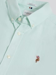 U.S. Polo Assn Light Green Peached Oxford Shirt - Image 9 of 10