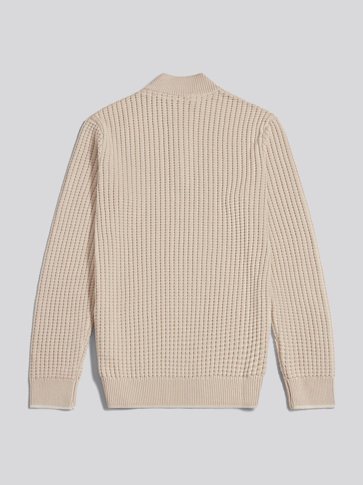 U.S. Polo Assn Open Knit Quarter Zip Funnel Jumper - Imaginea 2 din 3