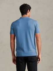 U.S. Polo Assn Blue Combed Cotton Double Horsemen Revere Polo Shirt - Image 2 of 7