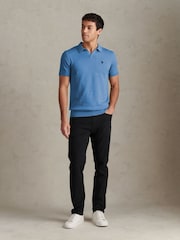 U.S. Polo Assn Blue Combed Cotton Double Horsemen Revere Polo Shirt - Image 3 of 7