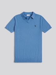 U.S. Polo Assn Blue Combed Cotton Double Horsemen Revere Polo Shirt - Image 5 of 7