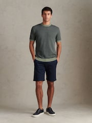 U.S. Polo Assn Green Cotton Vertical Texture Knit T-Shirt - Image 3 of 8