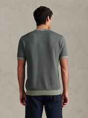 U.S. Polo Assn Green Cotton Vertical Texture Knit T-Shirt - Image 4 of 8