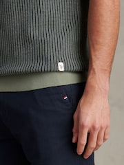 U.S. Polo Assn Green Cotton Vertical Texture Knit T-Shirt - Image 5 of 8