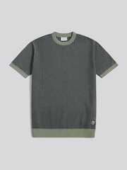 U.S. Polo Assn Green Cotton Vertical Texture Knit T-Shirt - Image 6 of 8
