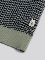 U.S. Polo Assn Green Cotton Vertical Texture Knit T-Shirt - Image 8 of 8