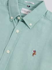 U.S. Polo Assn Persian Green Peached Oxford Shirt - Image 7 of 7