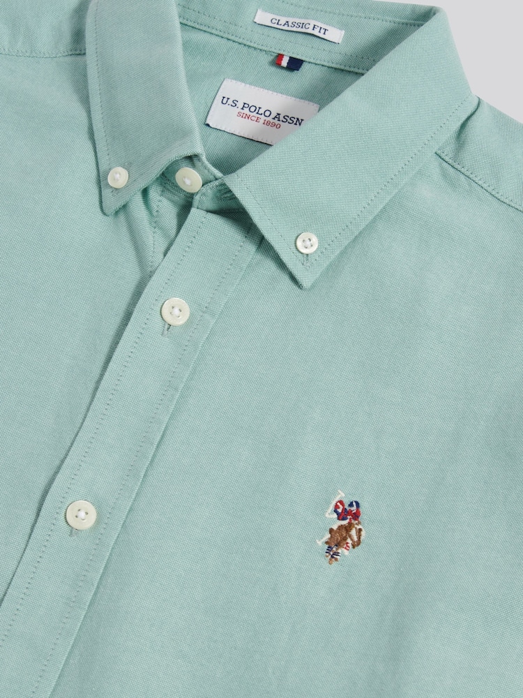 U.S. Polo Assn Persian Green Peached Oxford Shirt - Image 7 of 7