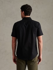 U.S. Polo Assn Black Linen Blend Short Sleeve Shirt - Image 4 of 7