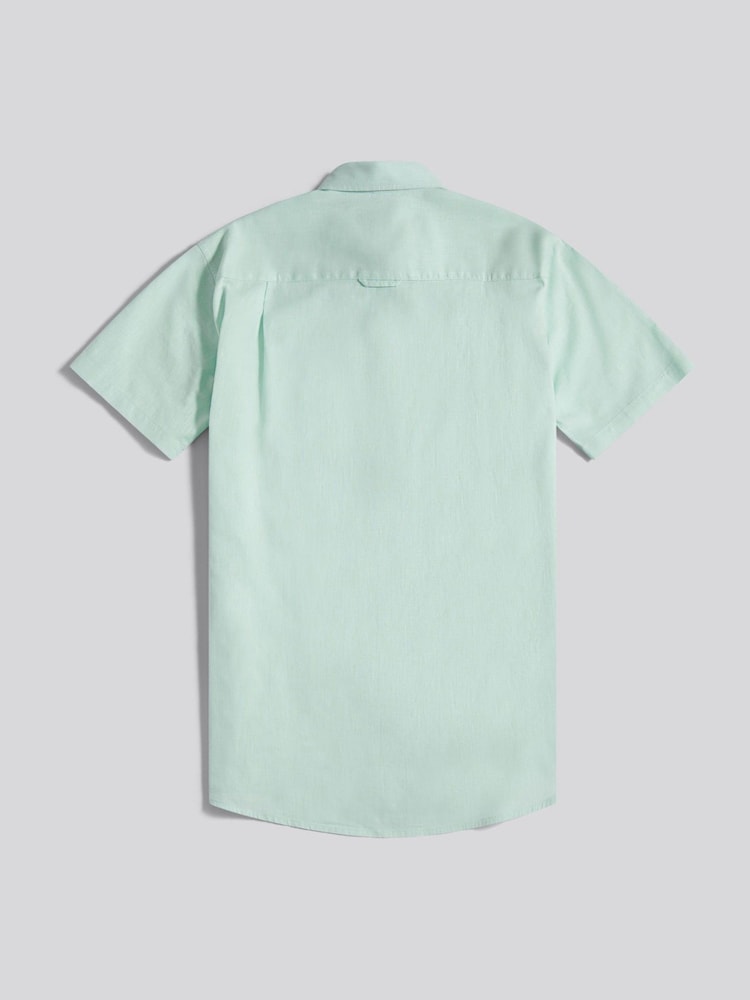 U.S. Polo Assn Mint Green Linen Blend Short Sleeve Shirt - Image 2 of 3 U.S. Polo Assn Mint Green Linen Blend Short Sleeve Shirt - Image 2 of 3