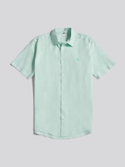 U.S. Polo Assn Mint Green Linen Blend Short Sleeve Shirt - Image 6 of 8