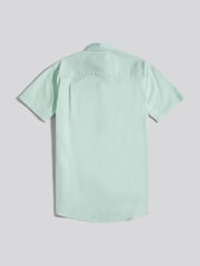 U.S. Polo Assn Mint Green Linen Blend Short Sleeve Shirt - Image 7 of 8