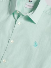 U.S. Polo Assn Mint Green Linen Blend Short Sleeve Shirt - Image 8 of 8