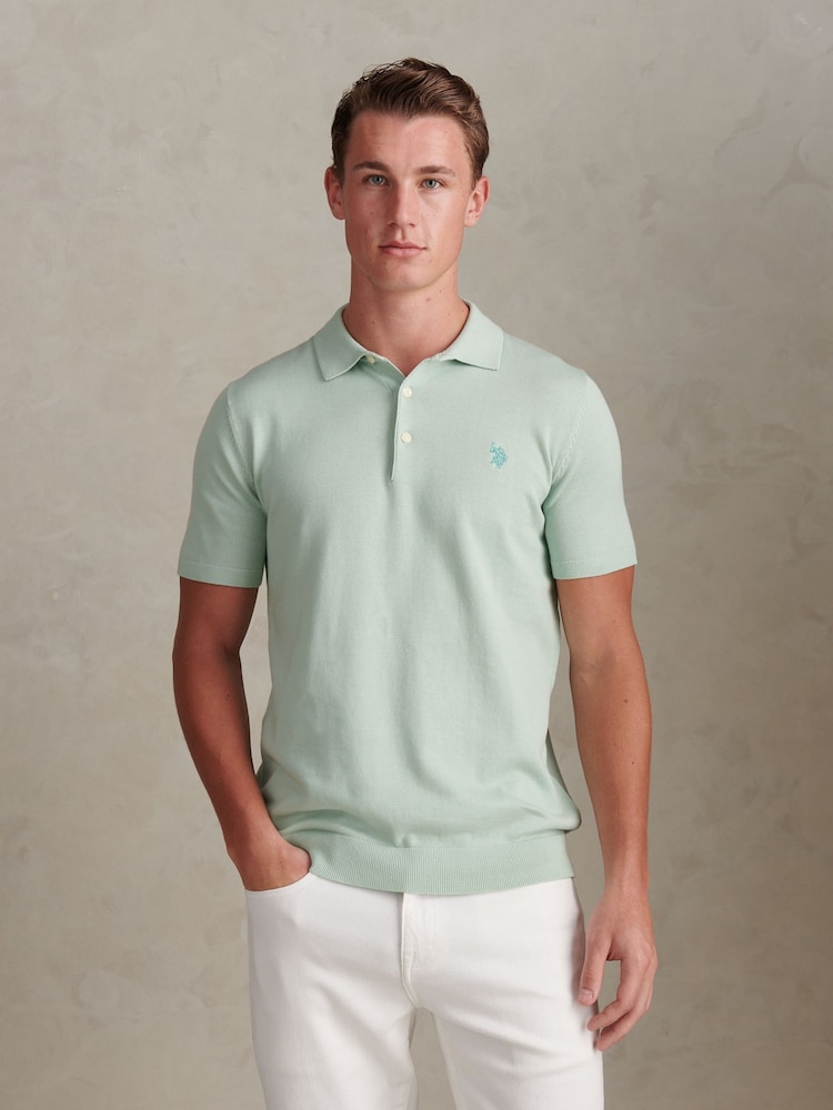 U.S. Polo Assn. Green Mens Combed Cotton Polo Shirt - Image 1 of 7